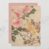 美しい花と鳥の絵　ビンテージアート　日本画 EINLADUNG (Vorne/Hinten)