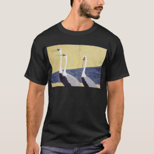 群 図 屏 (部 分), 鶴 T-Shirt