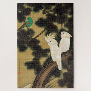 老 松 鸚 図, 若 冲 Pine tree & Parrot, Jakuchū Puzzle
