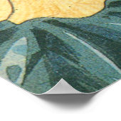 芙 蓉 に い 鳥, 広 Hibiskus und Blue Bird, Hiroshige Poster (Ecke)