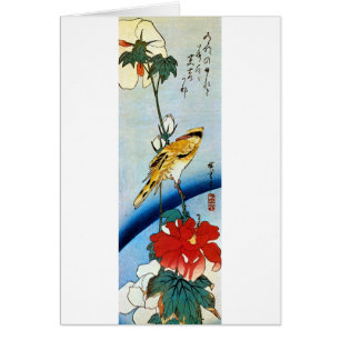 芙 蓉 鳥, 広 重 Bird & Mutabilis, Hiroshige, Ukiyo-e