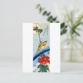 芙 蓉 鳥, 広 重 Bird & Mutabilis, Hiroshige, Ukiyo-e Postkarte (Stehend Vorderseite)
