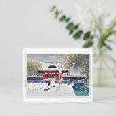 芝 公 園 雪, Schnee in Shiba Park, Tokio, Hasui Kawase Postkarte (Stehend Vorderseite)