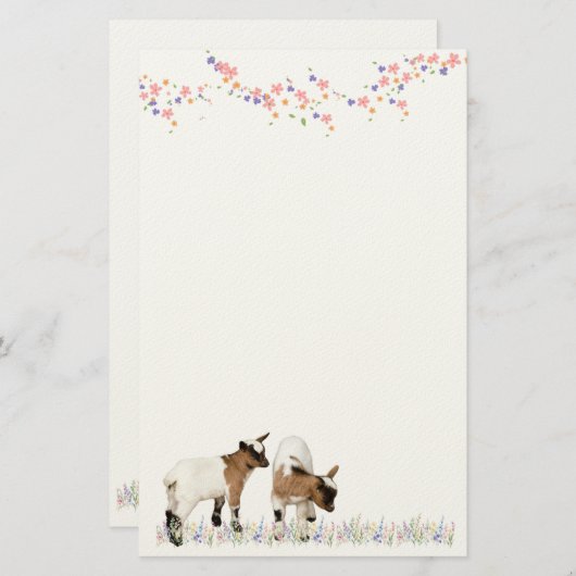 花とかわいい子ヤギ♡ BRIEFPAPIER (Vorne/Hinten)