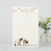 花とかわいい子ヤギ♡ BRIEFPAPIER (Stehend Vorderseite)