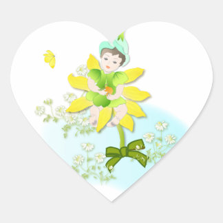 花の妖精シール Herz-Aufkleber