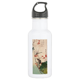 花 に ボ, 広 Dragonfly und Blume, Hiroshige, Ukiyo-ト Edelstahlflasche
