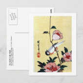 花 に 鳥, 広 Bird and Blume, Hiroshige, Ukiyo-e Postkarte (Vorne/Hinten)