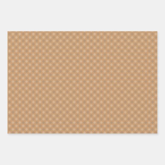 花&チェック(ブラウン) +ギンガムチェック         GESCHENKPAPIER SET (Vorderseite 3)