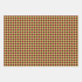 花&チェック(ブラウン) +ギンガムチェック         GESCHENKPAPIER SET (Vorderseite 2)