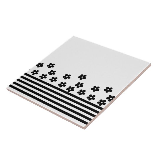 花&ボーダー(ホワイト) FLIESE (Seite)