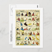 英 単 表, 亀 Tabelle 吉 englischen Wörter, Ukiyo-e Postkarte (Vorne/Hinten)