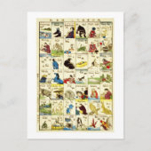 英 単 表, 亀 Tabelle 吉 englischen Wörter, Ukiyo-e Postkarte (Vorderseite)