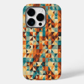 茶色、白、青の幾何学デザイン Case-Mate iPhone HÜLLE (Rückseite)