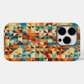 茶色、白、青の幾何学デザイン Case-Mate iPhone HÜLLE (Rückseite (Horizontal))
