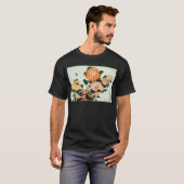 菊と蜂, 北斎 Chrysantheme und Biene, Hokusai T-Shirt (Vorne ganz)