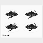 菊鶴 OVALER AUFKLEBER (Blatt)