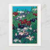 菖蒲, Iris, Hasui Kawase, Holzschnitt Postkarte (Vorderseite)