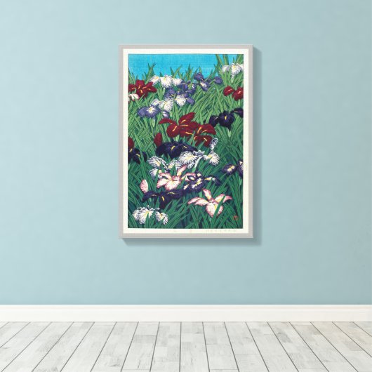 菖 蒲, Iris, Hasui Kawase, Woodcut Leinwanddruck (Insitu (Holzboden))