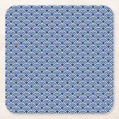 藍色の波小紋 RECHTECKIGER PAPPUNTERSETZER (Vorderseite)