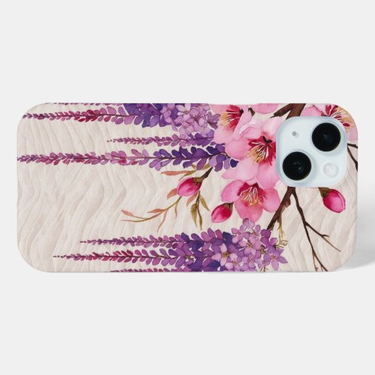藤の花和紙の調べ ― 和モダン花柄 Case-Mate iPhone HÜLLE (Rückseite (Horizontal))