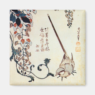 藤 に セ キ イ, 北 Wagtail und Wisteria, Hokusai, Ukiyo- Magnet