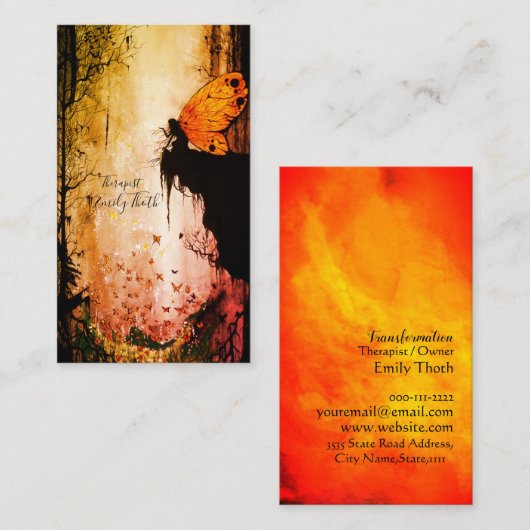 蝶々の妖精 VISITENKARTE (Vorne/Hinten)