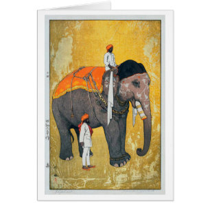 象, Elephant, Hiroshi Yoshida, Holzschnitt