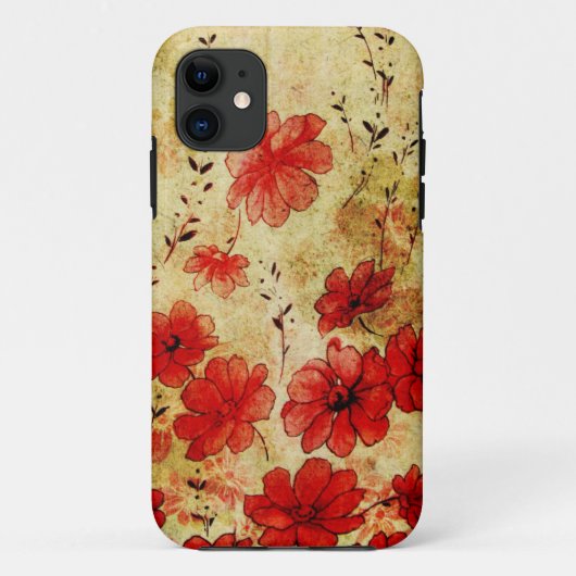 赤くグランジな花の iPhone 5 Case-Mate iPhone Hülle (Rückseite)
