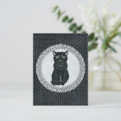 越後(日本国新潟県)の黒猫・切り絵 Postcard Postkarte (Stehend Vorderseite)