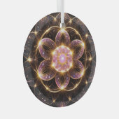 輝くピンクの華 ORNAMENT AUS GLAS (Vorderseite Rechts)