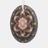 輝くピンクの華 ORNAMENT AUS GLAS (Vorderseite links)