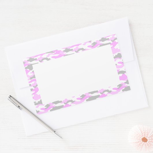 迷彩(ピンク) RECHTECKIGER AUFKLEBER (Umschlag)