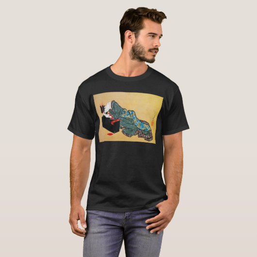 酔った女, 北斎 betrunkene Frau, Hokusai T-Shirt (Vorne ganz)