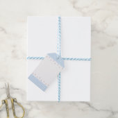 野ばら＆チェック（ブルー）  GESCHENKANHÄNGER (Mit Garn)