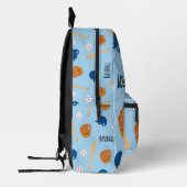 野球柄（ブルー） BEDRUCKTER RUCKSACK (Links)