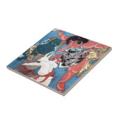 金太郎と動物, 国芳 Kintaro u. Tiere, Kuniyoshi, Ukiyo-e Fliese (Seite)