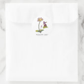 金魚と蓮 カラー Black logo ver. Runder Aufkleber (Tasche)