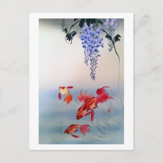 金 と 藤, 小 古 魚 Goldfish und Wisteria Ohara Koson Postkarte (Vorderseite)