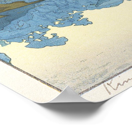 金 閣 寺, Kinkaku-ji, Hiroshi Yoshida, Woodcut Poster (Ecke)