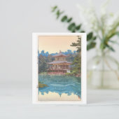 金 閣 寺, Kinkaku-ji, Hiroshi Yoshida, Woodcut Postkarte (Stehend Vorderseite)