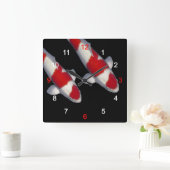 錦鯉 , KOI QUADRATISCHE WANDUHR (Zuhause)