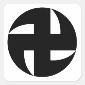 鎌卍 (戸隠神社) QUADRATISCHER AUFKLEBER (Vorderseite)