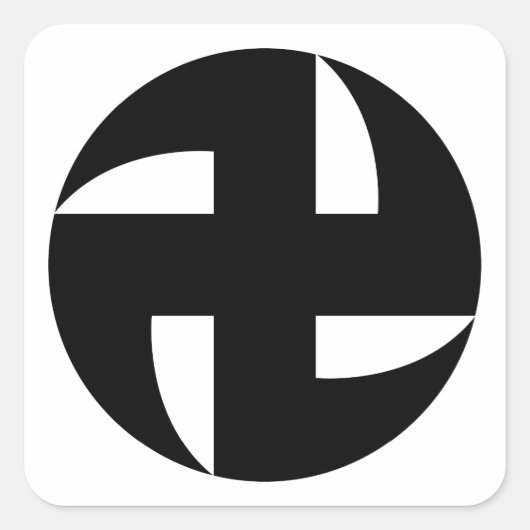 鎌卍 (戸隠神社) QUADRATISCHER AUFKLEBER (Vorderseite)