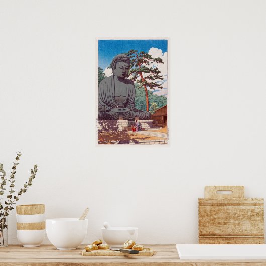 鎌 倉 仏, Buddha in Kamakura, Hasui Kawase Poster (Küche)