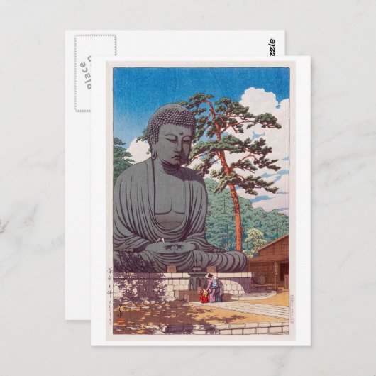 鎌 倉 仏, Buddha in Kamakura, Hasui Kawase Postkarte (Vorne/Hinten)