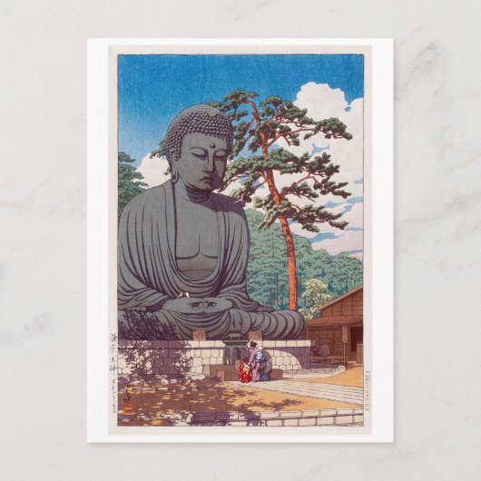 鎌 倉 仏, Buddha in Kamakura, Hasui Kawase Postkarte (Vorderseite)