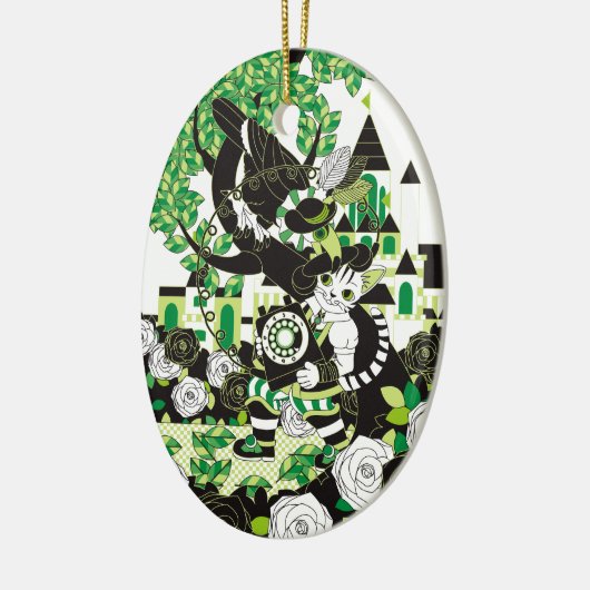 長靴をはいた猫とダイヤル式電話機とオニオオハシ KERAMIKORNAMENT (Links)