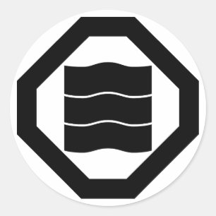 隅 切 り 角 に 揺 り 三 RUNDER AUFKLEBER