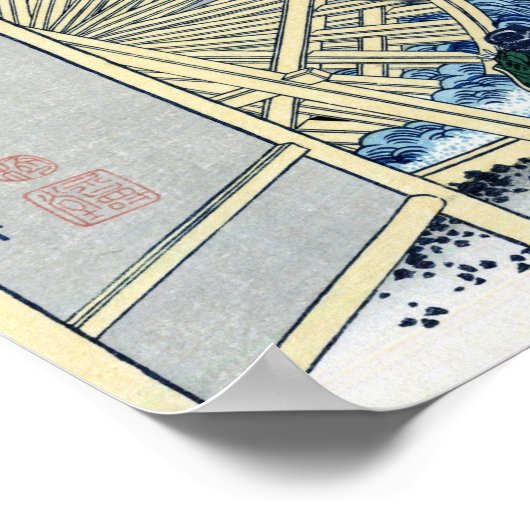 隠 田 の 車, 北 斎 POSTER (Ecke)